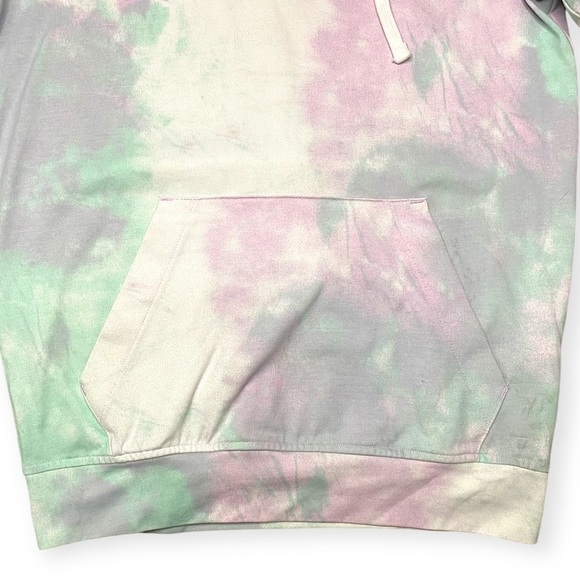 ADIDAS Men's Green/Purple Essentials Tie-Dyed Inspirational Hoodie - Small - Picture 7 of 13